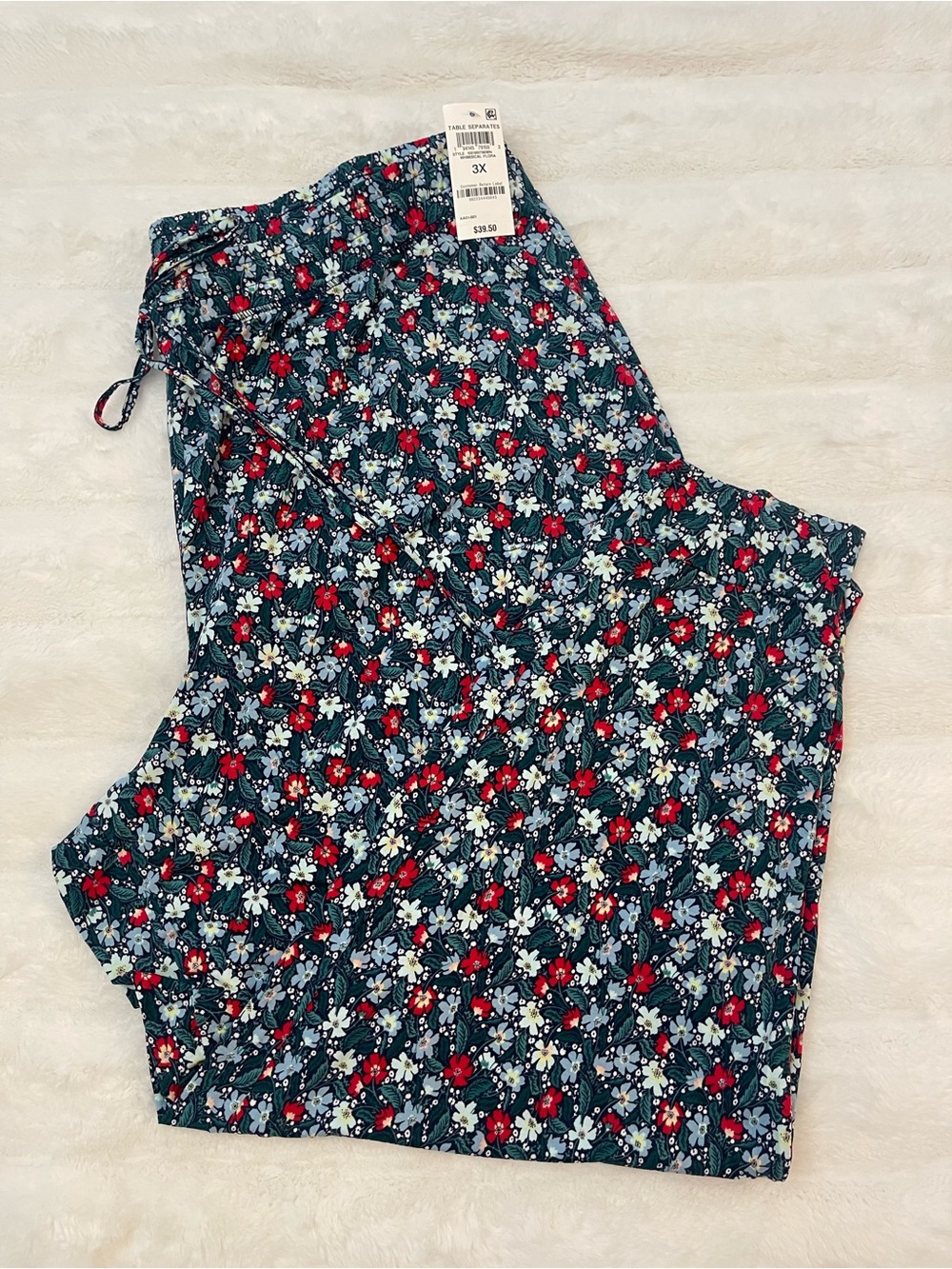State Of Day Printed Jogger Pajama Pant Green Floral 3XL - Picture 8 of 10